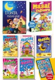 Masal Dünyası Seti(7 Kitap + 1 Boyama Kitabı)Her Güne Bir Masal