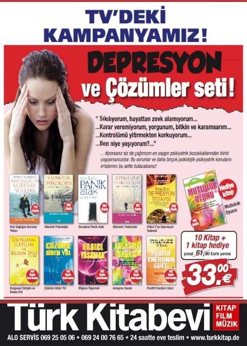 Depresyonu Çözen, <br />Ruh Sağlığınızı Koruyan <br />Kitaplar Seti  <br />(10 Kitap + 1 Hediye Kitap) <br />TV'deki Kampanyamız