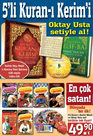 5'li Kuran-i Kerim Seti ve <br />Oktay Usta Türk Mutfagi Seti <br />(2 Set Birarada, Tek fiyat)