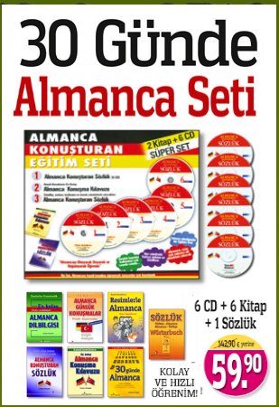 Süper Almanca Seti<br />6 CD + 6 Kitap + 1 Sözlük - Kolay ve Hızlı Öğrenim