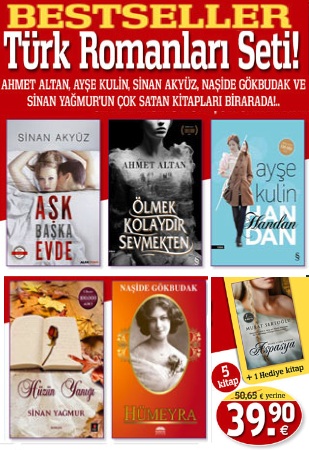 Bestseller Türk <br />Romanları Seti <br />(5 Kitap + 1 Hediye Kitap) <br />Ünlü Yazarların Çok Satanları!