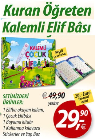 Kalemli Elif Bası<br />Kendi Kendinize Kuran-ı<br />Öğrenebileceğiniz set<br />20,- Euro Tasarruf Edin!