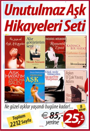 Unutulmaz Aşk <br />Hikayeleri Seti <br />(8 Kitap Birarada)<br />60,- Euro Tasarruf Edin!