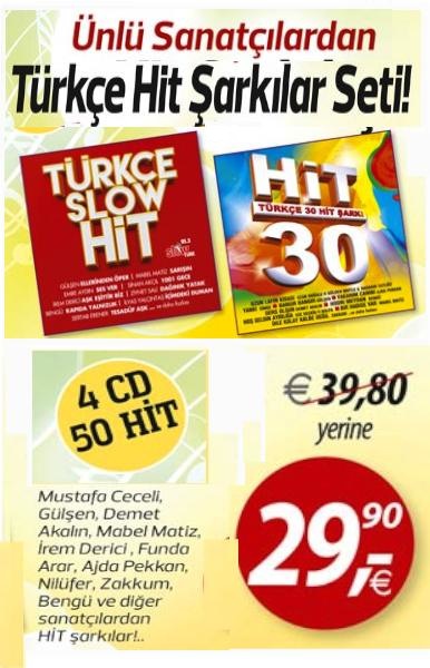 Ünlü Sanatçılardan<br />Türkçe Hit şarkılar Seti<br />(4 CD Birarada - 50 Hit)
