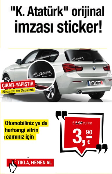 Atatürk İmza  Sticker Otomobiliniz için!