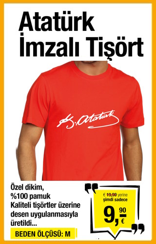 Mustafa Kemal Atatürk<br />İmzası Tişört (Beden Ölçüsü: S)
