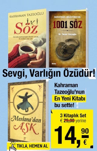 Sevgi Sözleri Seti (3 Kitap Birarada) Kahraman Tazeoğlu'nun 