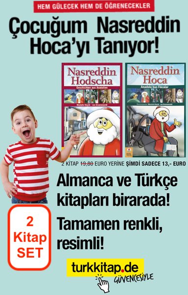 Nasreddin Hoca Seti <br />(2 Kitap Birarada) <br />Türkçe ve Almanca <br />Kitaplarıyla!