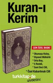 Kuran-ı Kerim (Okunuşu Kolay, Orta Boy, 5 Renkli, Suni Deri Cilt, Diyanet Mühürlü)