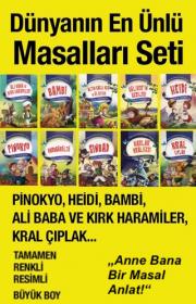 Dünyanın En Ünlü Masalları (10 Kitap) Pinokyo, Heidi, Bambi 