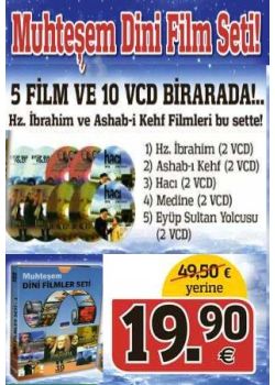 Muhteşem Dini Film Seti  Asab-ı Kehf, Hz.İbrahim Filmleri (5 Film ve 10 VCD Birarada)